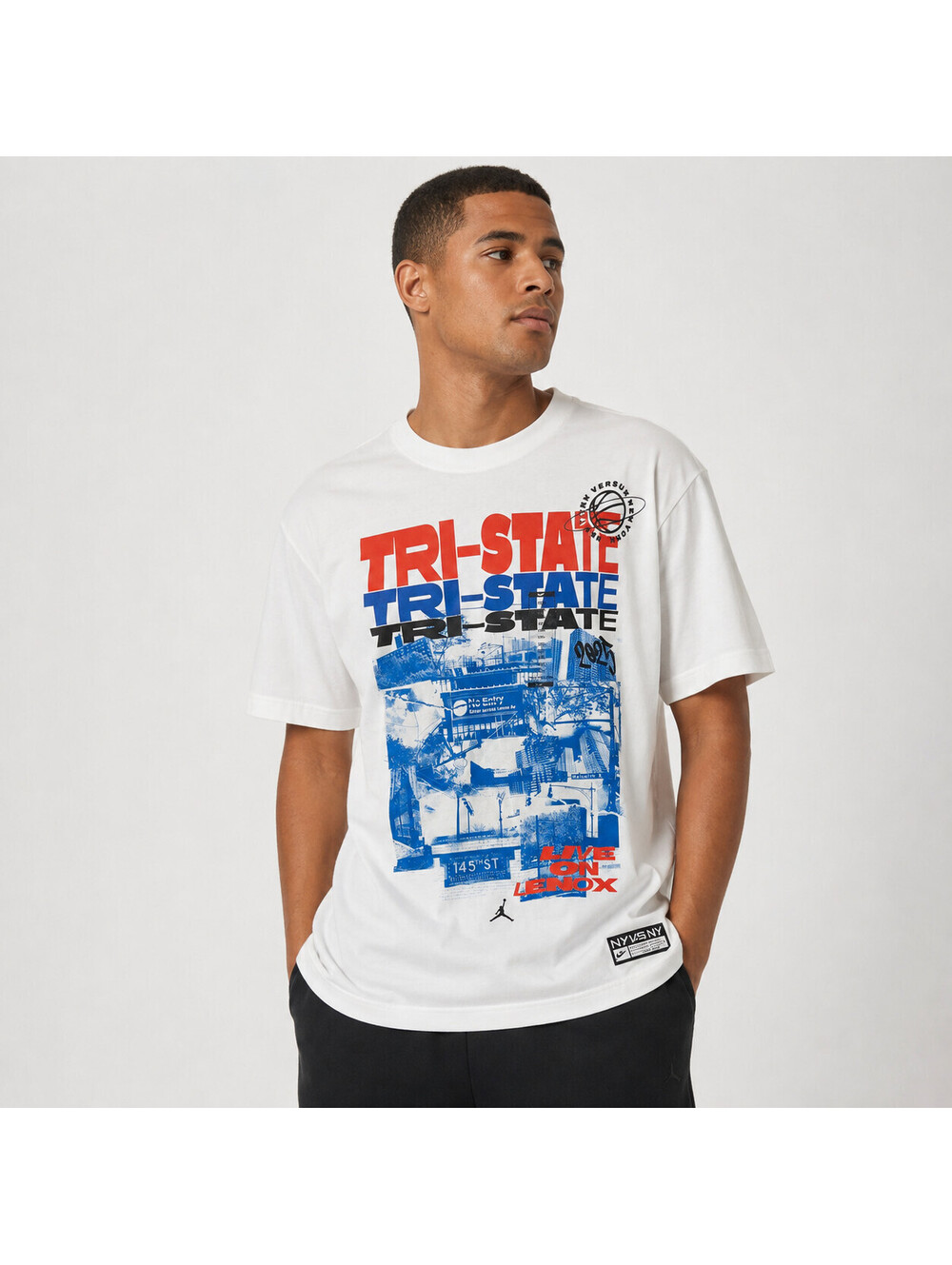 Nike Air Jordan Tri-State 2025 NY vs NY Live On Lenox T-Shirt Men XXL White NWT